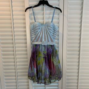 Aidan Mattox floral cocktail dress 0